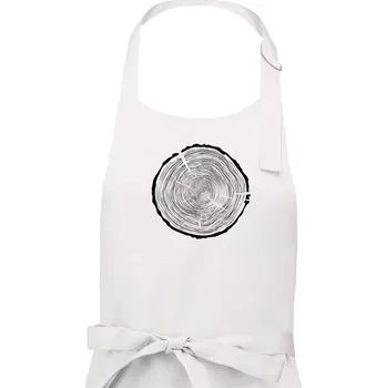 Kuchyňská zástěra Letokruhy 90 bez věku - Dámská zástěra na vaření - Univerzální velikost ( Bílá )