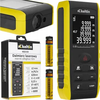 Měřící laser Profesionální laserový dálkoměr Keltin 50m - přesné měření + paměť na 99 měření