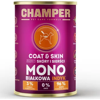 Krmivo pro psa Vlhké krmivo pro psy CHAMPER Coat&Skin s krůtím masem 400 g