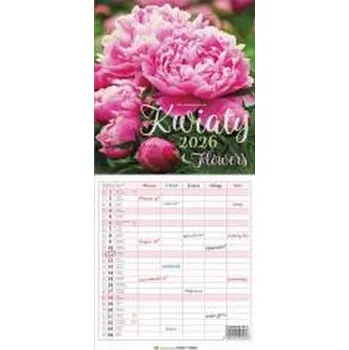 Kalendář Kalendarz 2026 wieloplanszowy wąski - Kwiaty