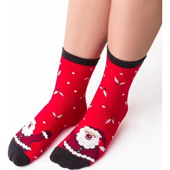 Dámské punčochy Dámské ponožky Mávající Santa - 35-37 / červená