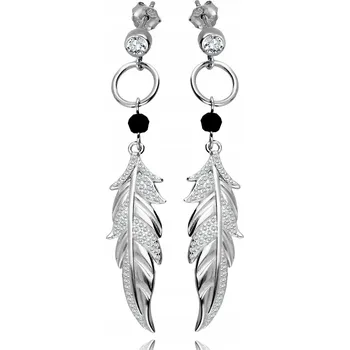 Náušnice Stříbrné visací Náušnice Euforia s peřím