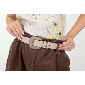 Opasek Béžový dámský pásek z přírodní kůže - Forma Giulia