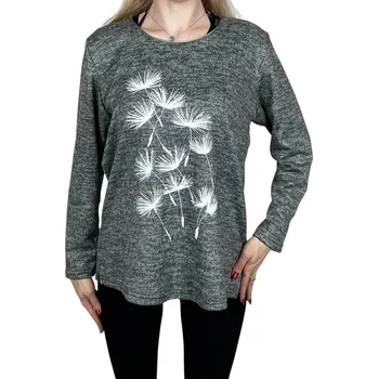 Dámská halenka s dlouhým rukávem SUNNY Barva: Šedá, Velikost: 3XL