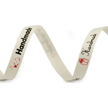 Stuha Handmade látkové štítky ecru -1 m