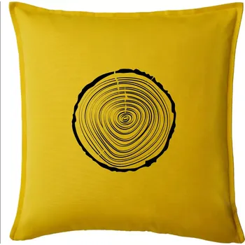 Polštář Letokruhy 20 bez věku - Polštář 50x50 - 50x50 - Včetně výplně ( Žlutá )
