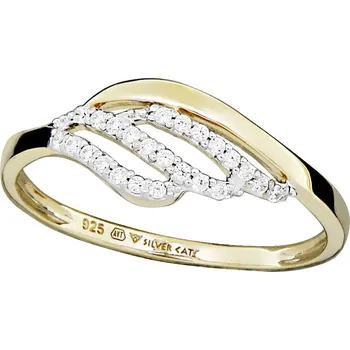 Módní doplněk Silver Cat Půvabný pozlacený prsten s kubickými zirkony SC567 56 mm + 2 měsíce na vrácení zboží