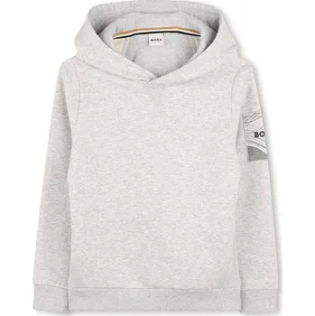 Chlapecká mikina Dětská mikina BOSS šedá barva, s kapucí, melanžová, J52354 J52354.102.108 90X, vel. 108