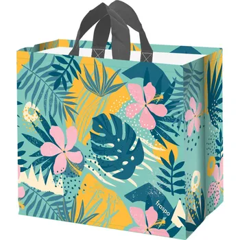 Taška nákupní 36 l MONSTERA růžové květy