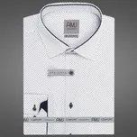 Pánská košile AMJ bavlněná, bílá čárkovaná VDBR1463, dlouhý rukáv, regular fit, vel. 44