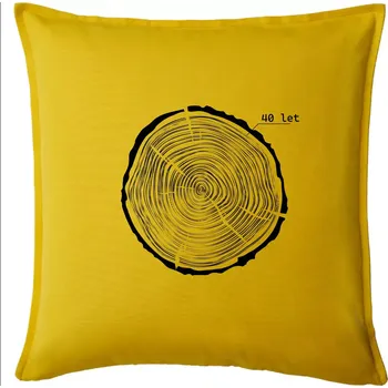 Polštář Letokruhy - 40 - Polštář 50x50 - 50x50 - Pouze potah ( Žlutá )