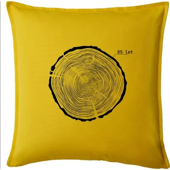 Polštář Letokruhy - 85 - Polštář 50x50 - 50x50 - Pouze potah ( Žlutá )