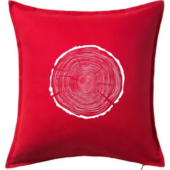 Polštář Letokruhy 100 bez věku - Polštář 50x50 - 50x50 - Pouze potah ( Červená )