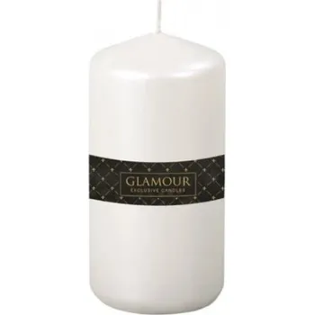 Nohel Garden Svíčka metalická lesklá bílá 5x10 cm