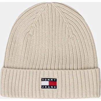 Čepice Bavlněná čepice Tommy Jeans béžová barva, AW0AW17899 01X, vel. ONE SIZE