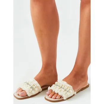 Dámské baleríny Missy Empire Cream 8236341 7 (40)