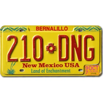 Plechová cedule Americká SPZ New Mexico Enchantment 210 DNG