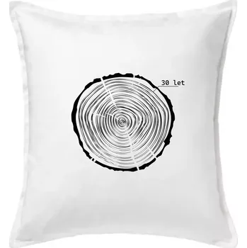 Polštář Letokruhy - 30 - Polštář 50x50 - 50x50 - Včetně výplně ( Bílá )
