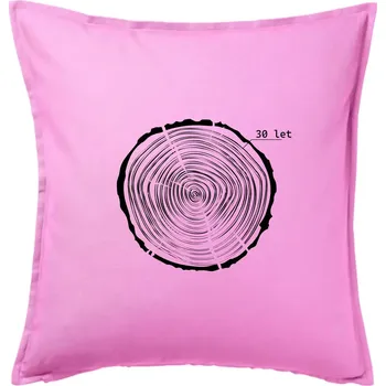 Polštář Letokruhy - 30 - Polštář 50x50 - 50x50 - Pouze potah ( Růžová )
