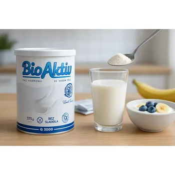 BIOAKTIV KLASIK FAMILY bez příchutě – práškový doplněk s inulinem, probiotiky a stopovými prvky. (Doplněk stravy v prášku bez příchutě. Stimulační a regenerační přípravek s kulturou Lactobacillus acidophilus.)