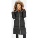 Elegantní černá dámská péřová bunda s kontrastním pruhem BLH 241001 FXR - black Velikost: L