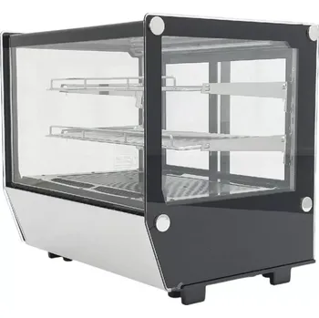 vasegastro Stolní chladicí vitrína 120 L – stříbrná | Profesionální stolní vitrína pro dezerty a potraviny