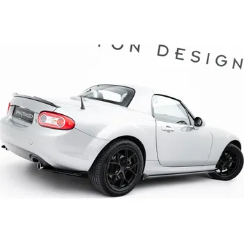 Tuning Maxton Design difuzory pod boční prahy pro Mazda Mx-5 Mk3 NC Facelift, černý lesklý plast ABS