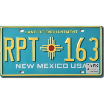 Plechová cedule Americká SPZ New Mexico Blue RPT 163