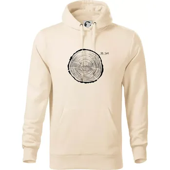 Pánská mikina Letokruhy - 35 - Mikina pánská Cape s kapucí - XL ( Mandlová )