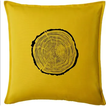 Polštář Letokruhy 70 bez věku - Polštář 50x50 - 50x50 - Pouze potah ( Žlutá )