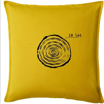 Polštář Letokruhy - 10 - Polštář 50x50 - 50x50 - Pouze potah ( Žlutá )