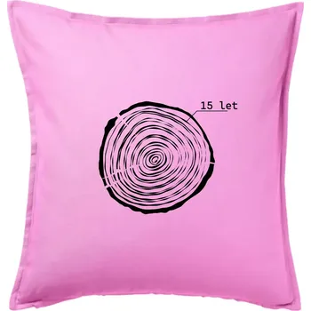 Polštář Letokruhy - 15 - Polštář 50x50 - 50x50 - Pouze potah ( Růžová )