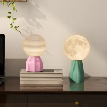 Lampička Dvoudílná sada planetárních stolních lamp | bílá