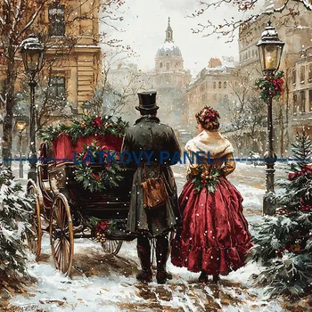 Látkový panel - Zimní retro - ZIM-227 Velikost: 15x15cm, Materiál: Kočárkovina