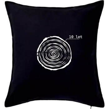 Polštář Letokruhy - 10 - Polštář 50x50 - 50x50 - Pouze potah ( Černá )