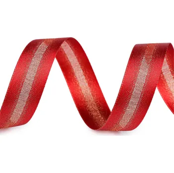 Stuha Atlasová stuha s lurexem oboulící šíře 25 mm