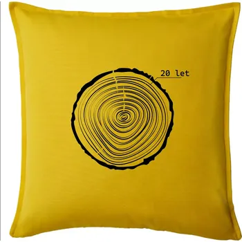 Polštář Letokruhy - 20 - Polštář 50x50 - 50x50 - Pouze potah ( Žlutá )