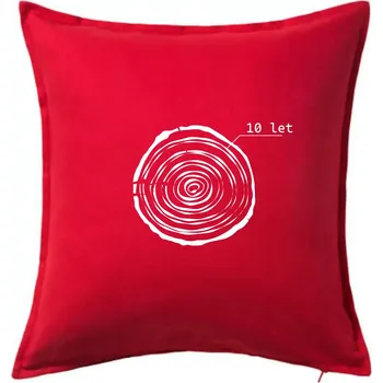 Polštář Letokruhy - 10 - Polštář 50x50 - 50x50 - Pouze potah ( Červená )
