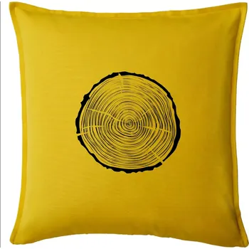 Polštář Letokruhy 35 bez věku - Polštář 50x50 - 50x50 - Pouze potah ( Žlutá )