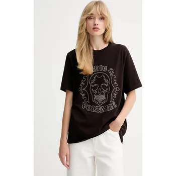 Pánské tričko Bavlněné tričko ZADIG&VOLTAIRE JWTS02845 hnědá 89X, vel. S