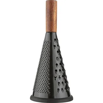 Struhadlo Černé kuchyňské kuželové struhadlo s dřevěnou rukojetí 12x27,5 cm