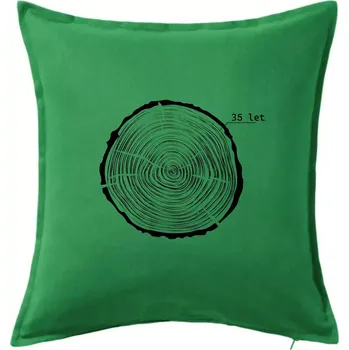 Polštář Letokruhy - 35 - Polštář 50x50 - 50x50 - Pouze potah ( Středně zelená )
