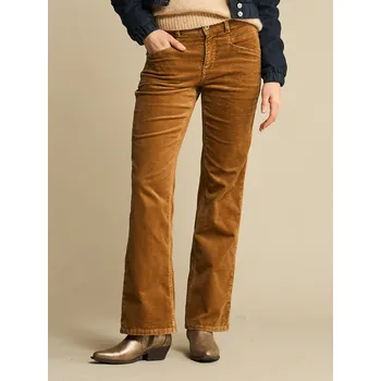 Dámské tričko Red Button bavlněné manšestrové kalhoty Bibette hnědé Velikost: 34/32