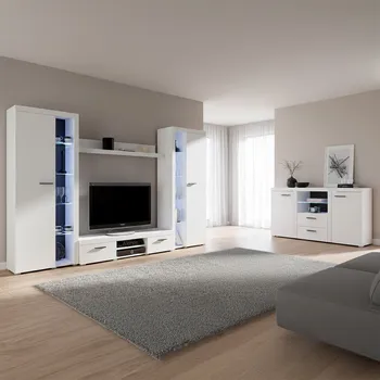 Obývací stěna Obývací stěna RUMBA XL + komoda 2F2S | 300 + 156,4 cm | bílá