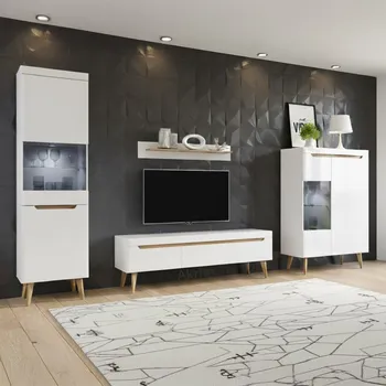 Obývací stěna Obývací stěna NORDI b | sestava B | bílá lesk