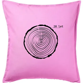 Polštář Letokruhy - 20 - Polštář 50x50 - 50x50 - Pouze potah ( Růžová )