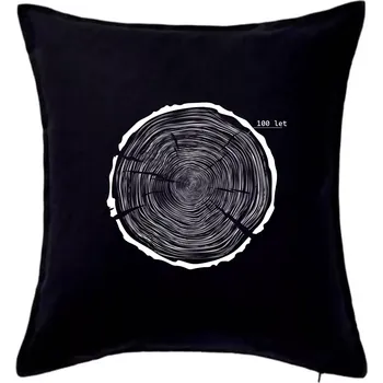 Polštář Letokruhy - 100 - Polštář 50x50 - 50x50 - Pouze potah ( Černá )