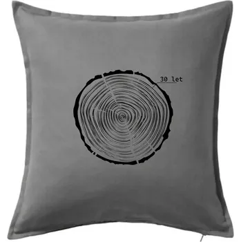 Polštář Letokruhy - 30 - Polštář 50x50 - 50x50 - Včetně výplně ( Tmavě šedý melír )