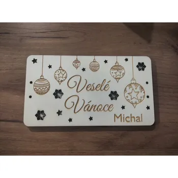 Vánoční dekorace Obálka na peníze s vánočními ozdobami