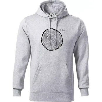 Pánská mikina Letokruhy - 40 - Mikina pánská Cape s kapucí - 5XL ( Světlešedý Melír )